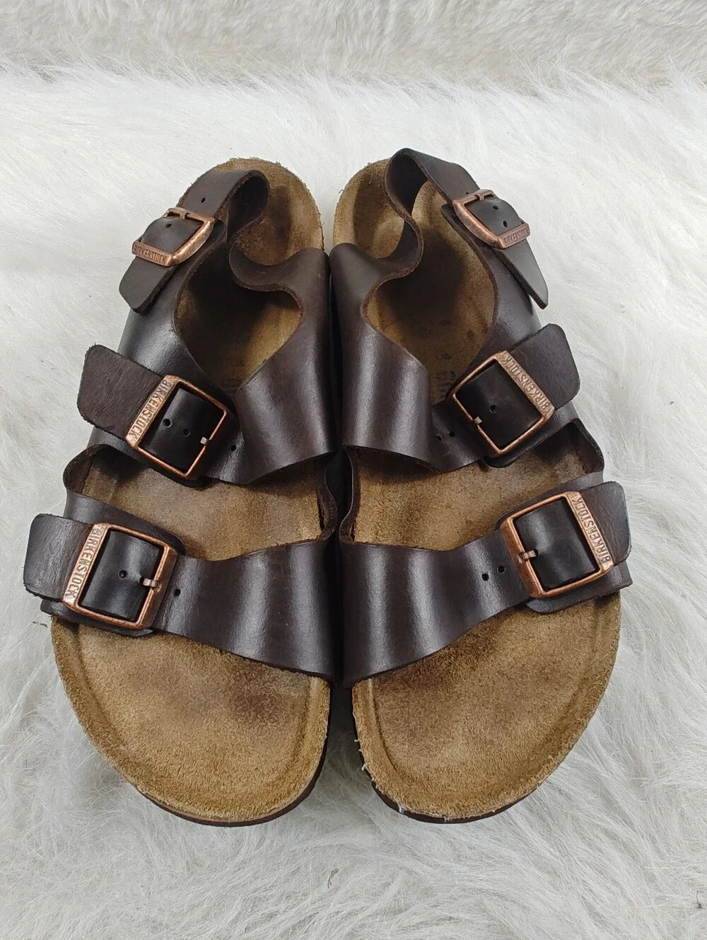 Birkenstock Milano Sandals Men's Brown Leather Sling Back - EU 43 (US 10